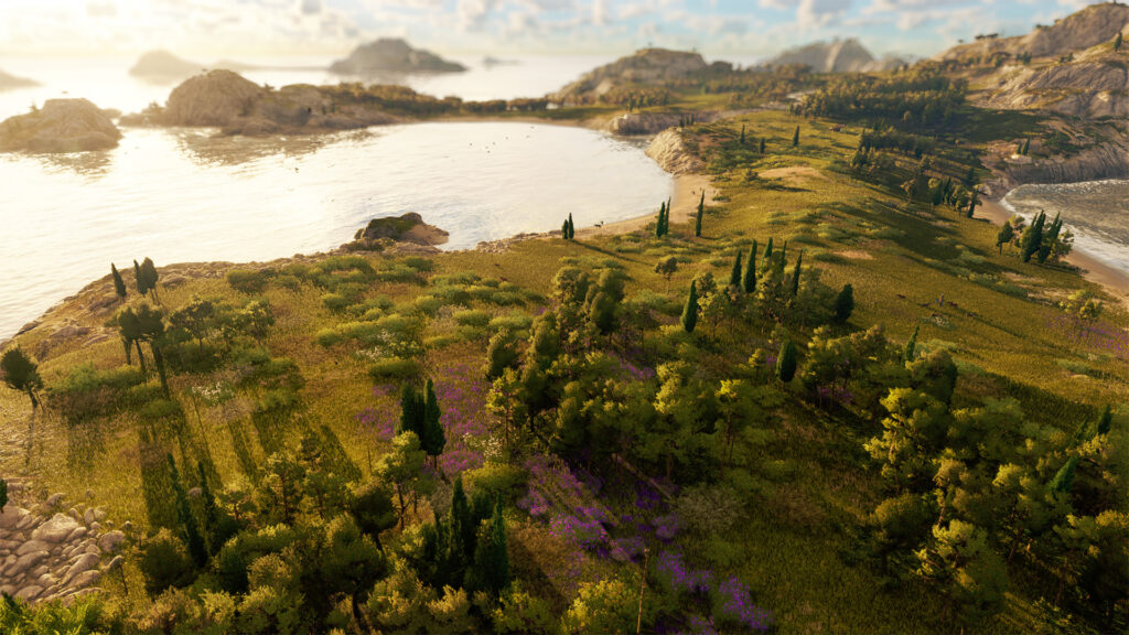 A screenshot of a Mediterranean landscape