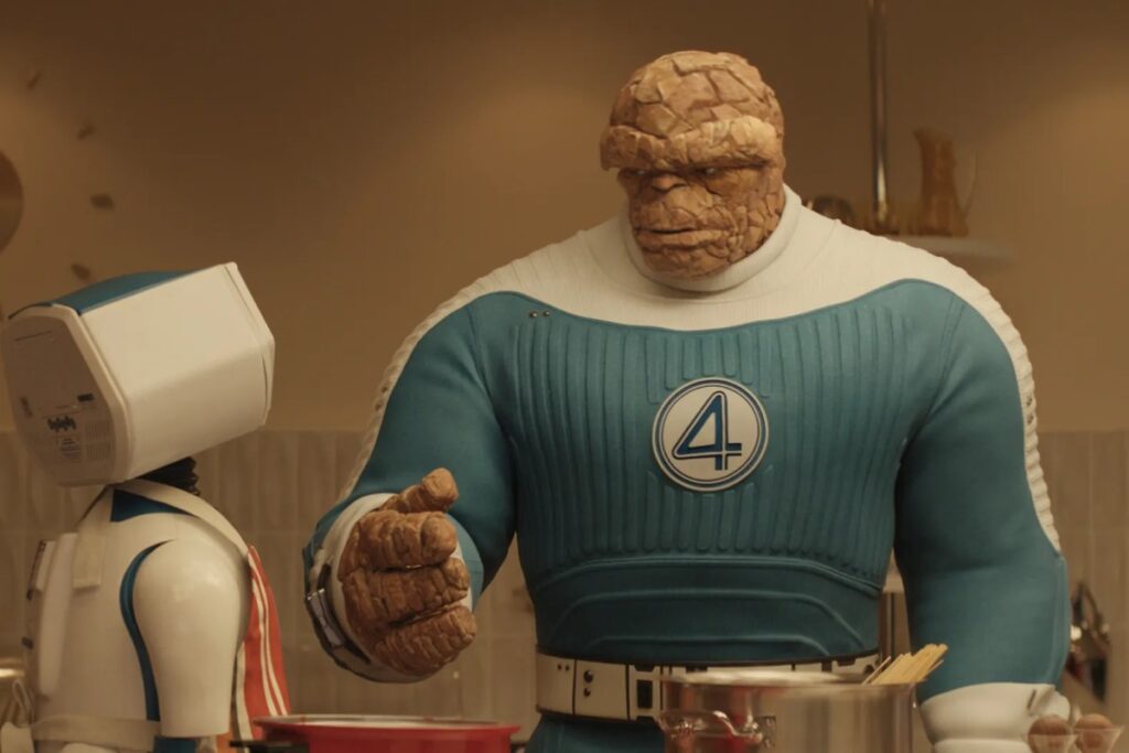 Ben/The Thing interacts with H.E.R.B.I.E.'s pasta sauce.